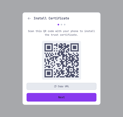 QR code pairing flow